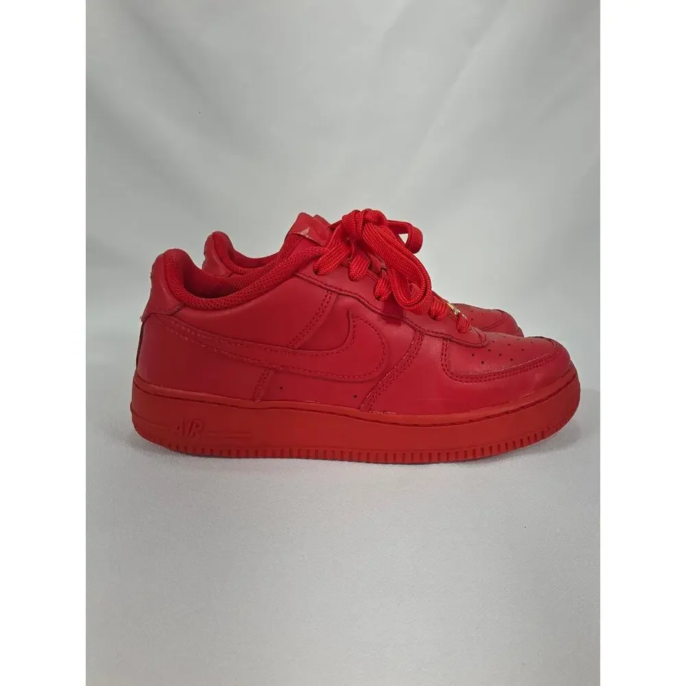 Nike Air Force 1 Low LV8 Leather University Red Big Kids Shoes Size 6.5Y